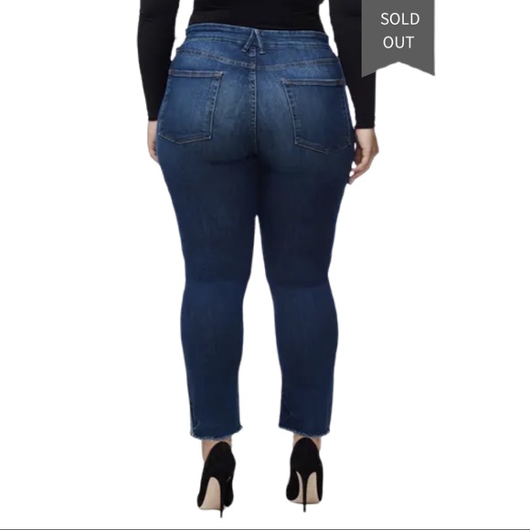 Good American Women’s Good Straight High Rise Stripe 24 Blue - Picture 2 of 14